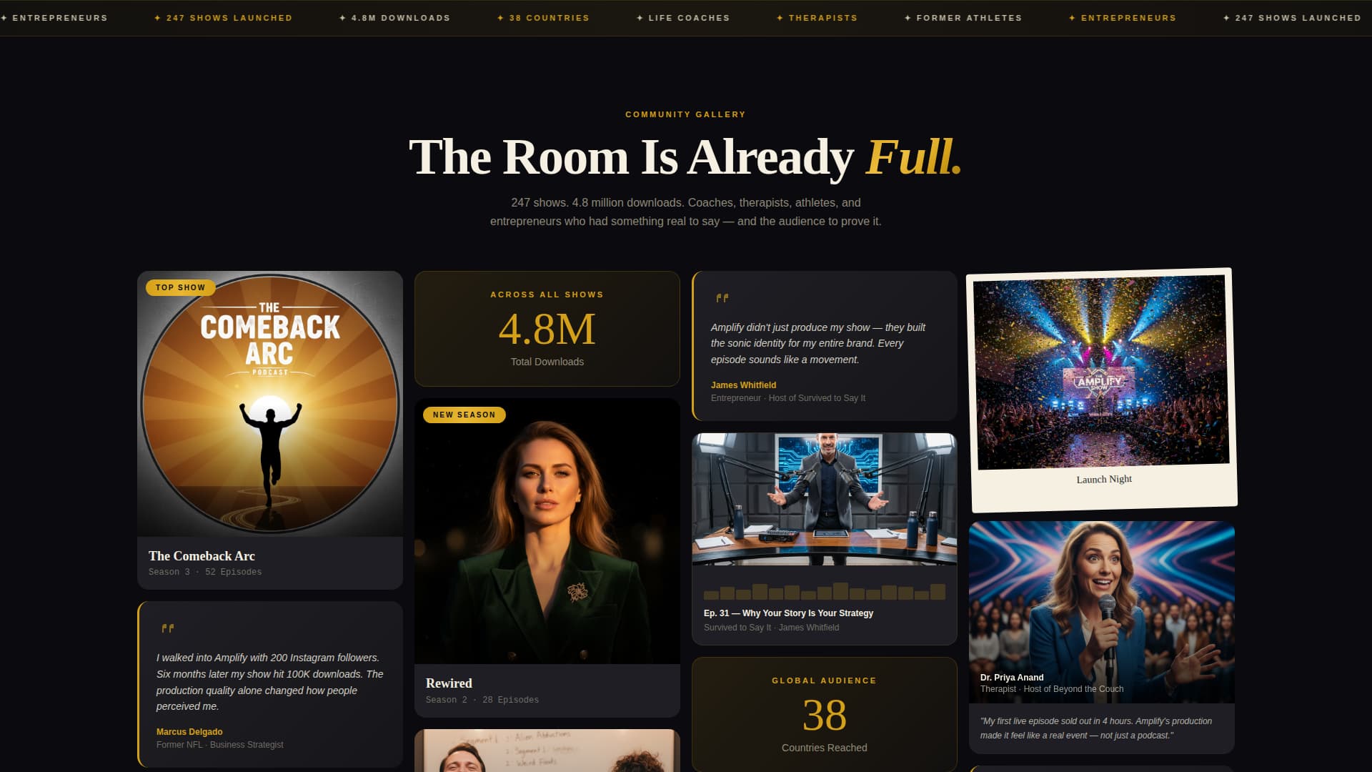 Amplify - Electrifying Podcast Landing Page Template