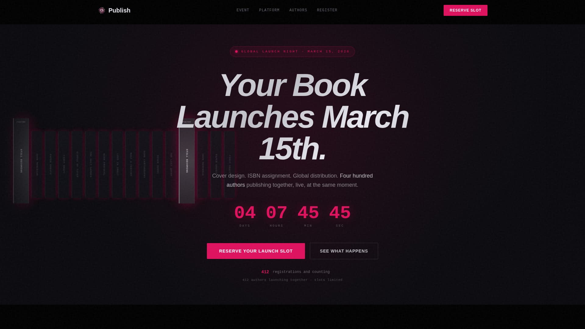 Publish - Electrifying Selfpublishing Landing Page Template