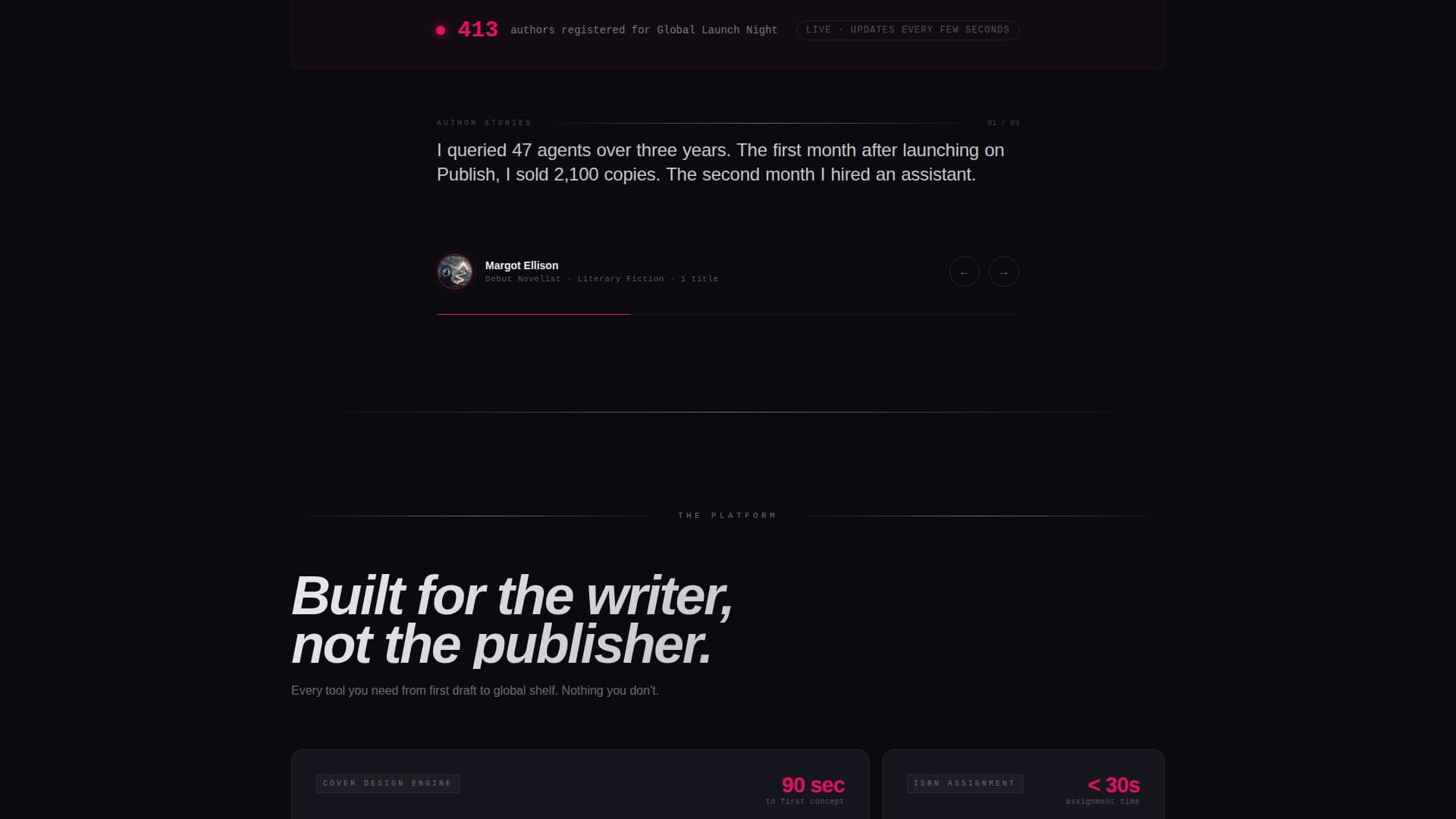 Publish - Electrifying Selfpublishing Landing Page Template