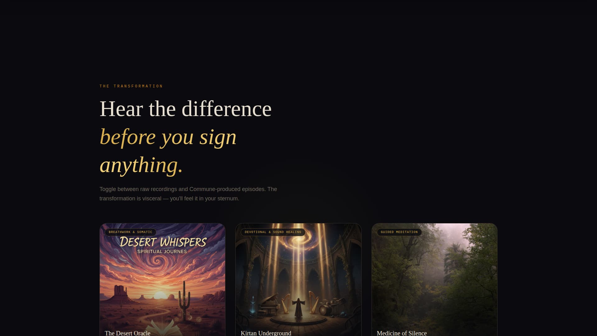 Commune - Transformative Spirituality Landing Page Template
