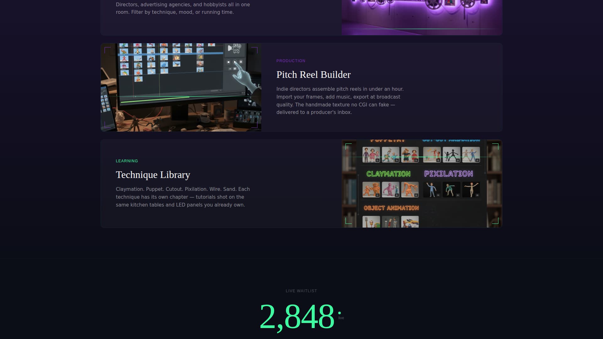 Frames - Immersive Stopmotion Landing Page Template