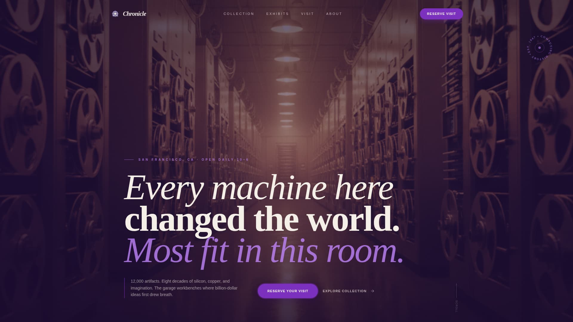 Chronicle - Captivating Technologymuseum Landing Page Template