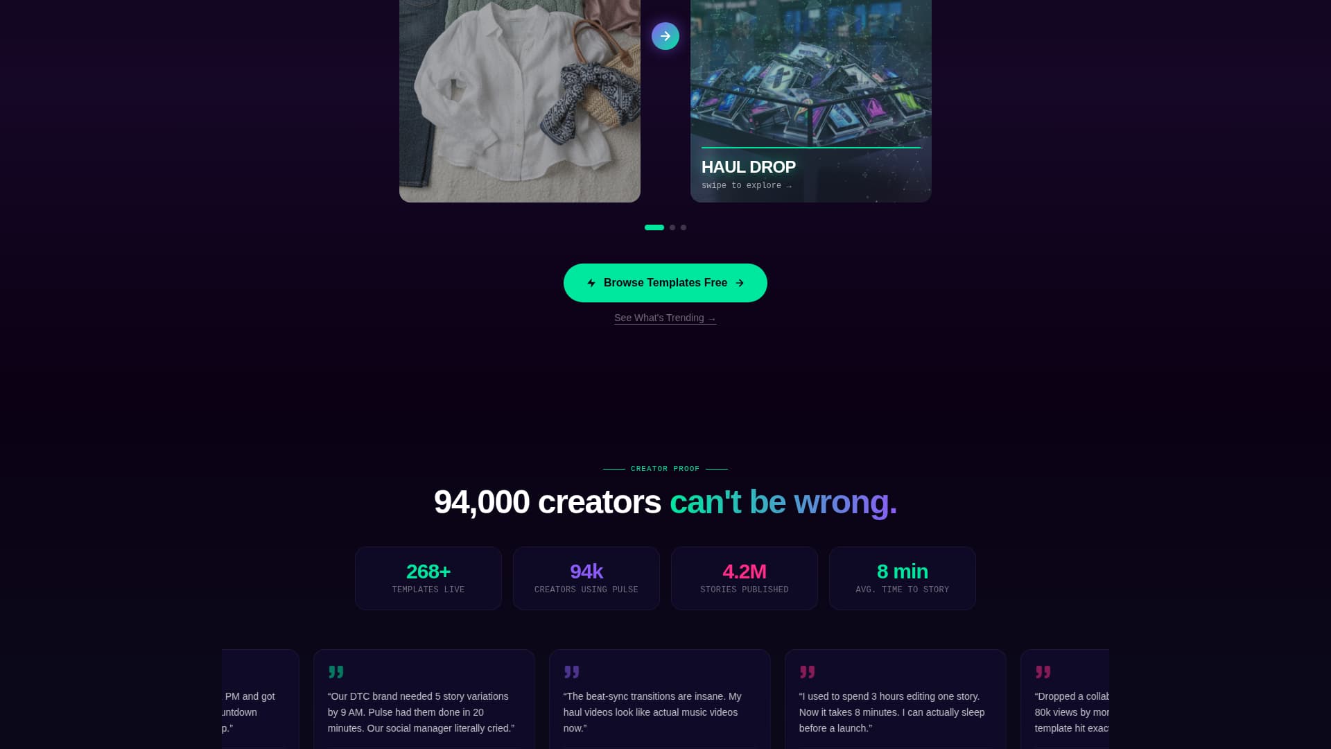 Pulse - Dynamic Tiktok Landing Page Template