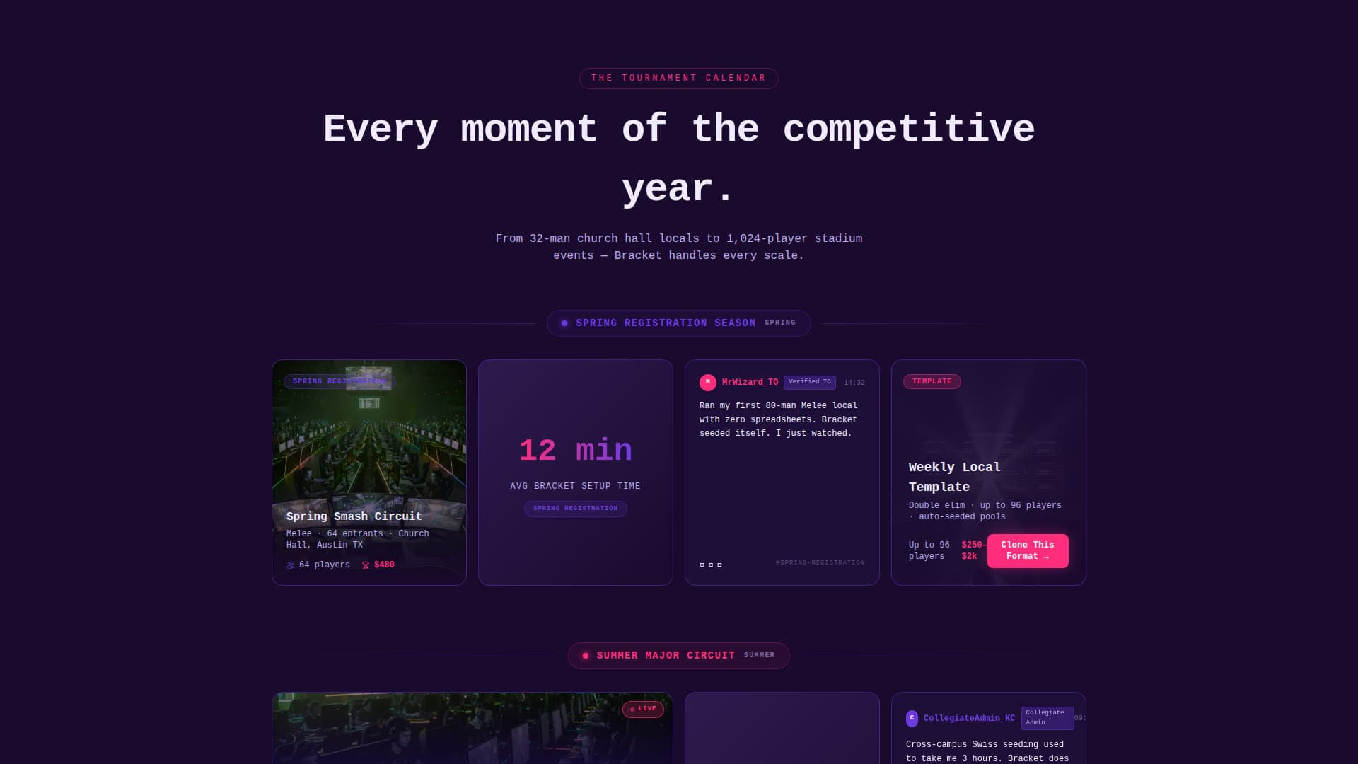 Bracket - Electrifying Tournament Landing Page Template