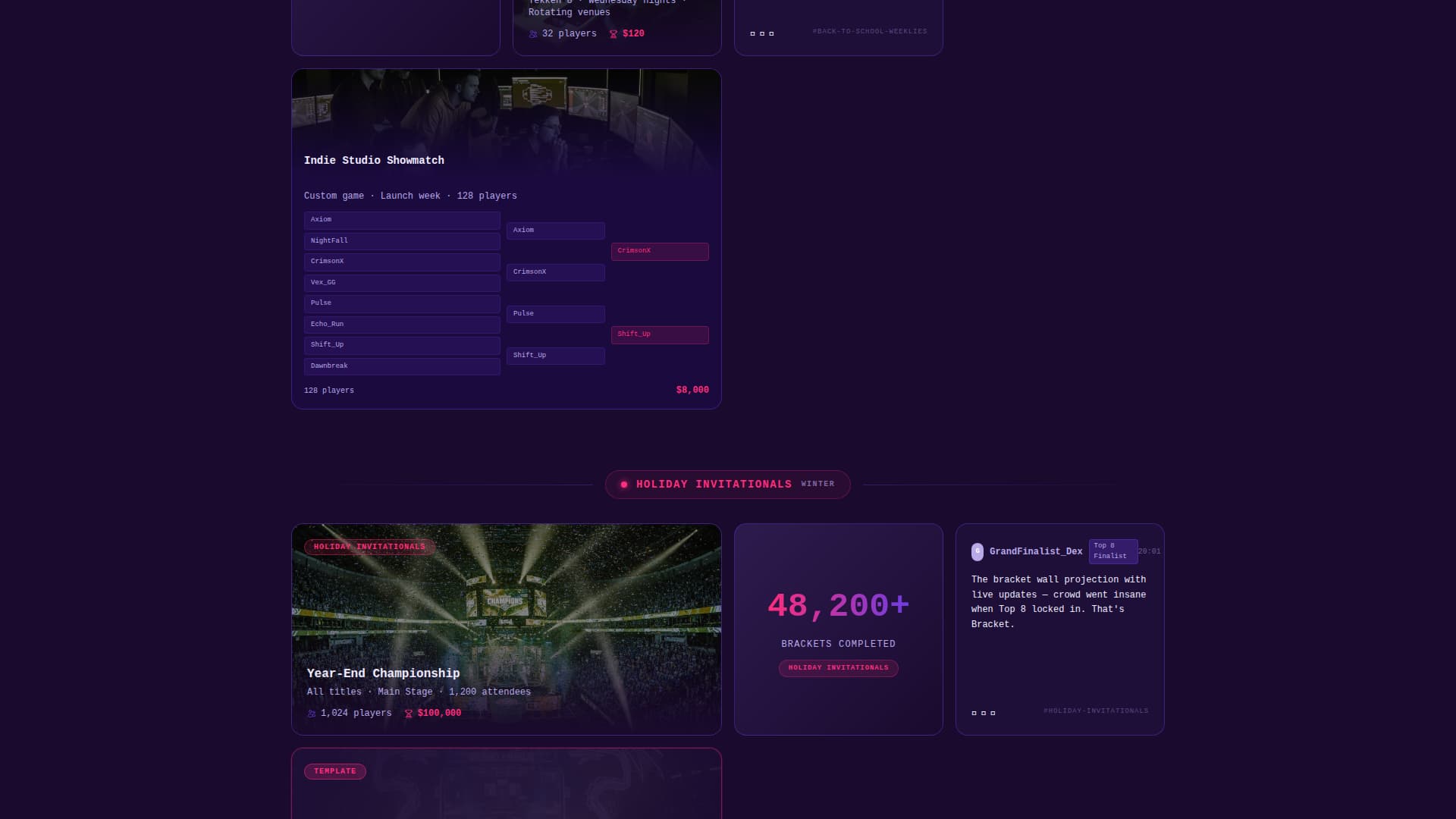 Bracket - Electrifying Tournament Landing Page Template