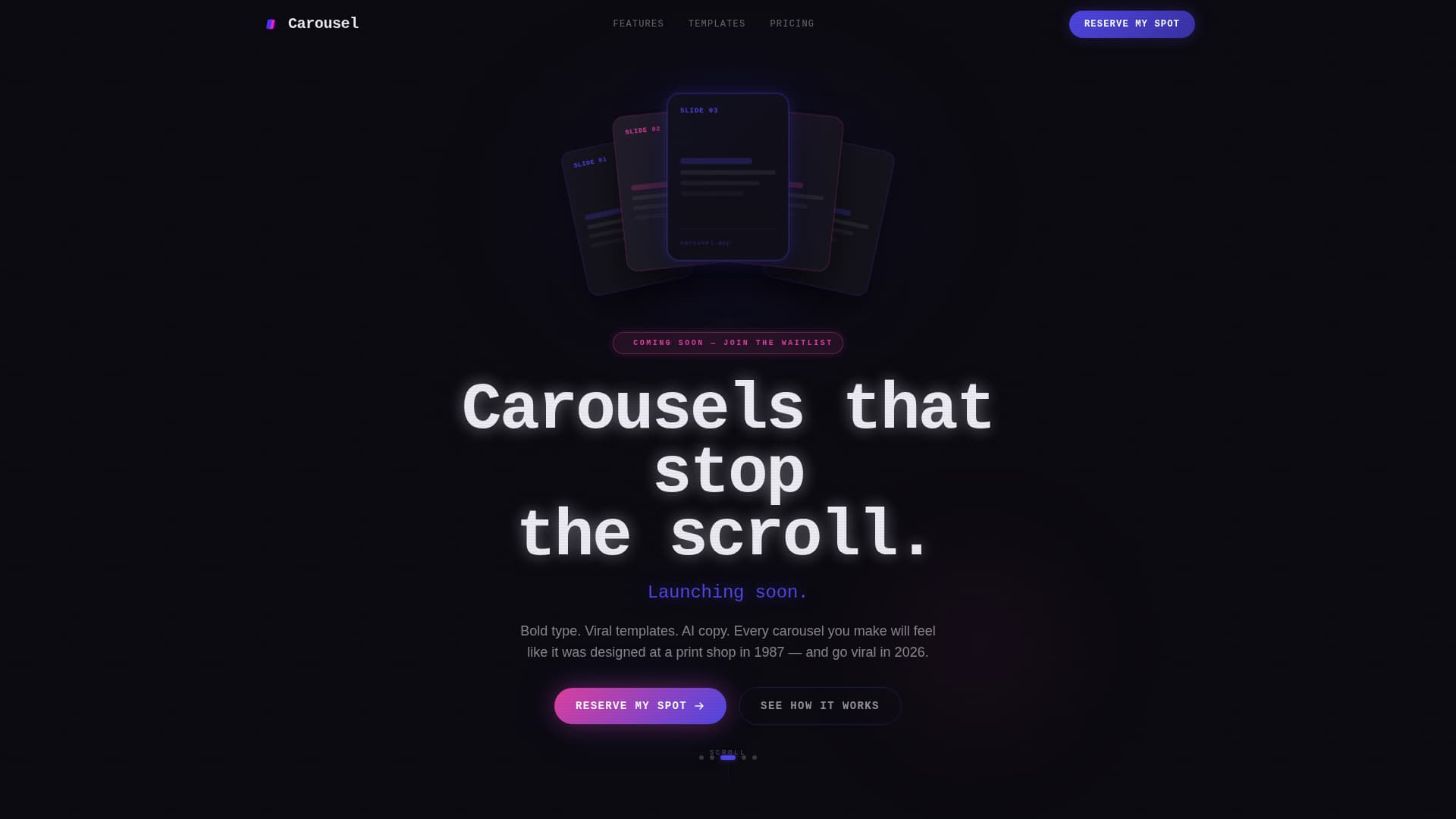 Carousel - Scrollstopping Twitter X Landing Page Template