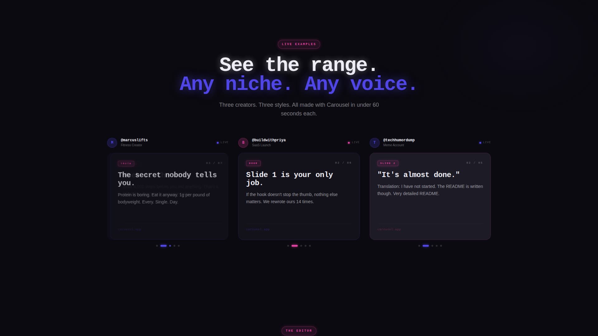 Carousel - Scrollstopping Twitter X Landing Page Template