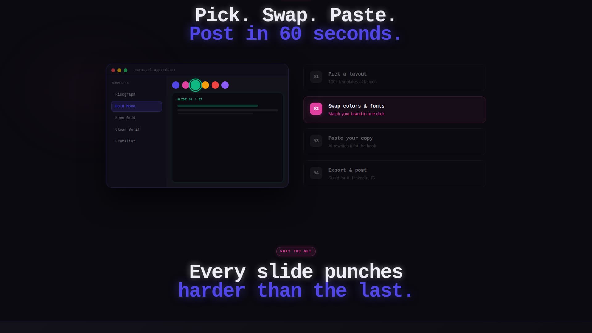 Carousel - Scrollstopping Twitter X Landing Page Template