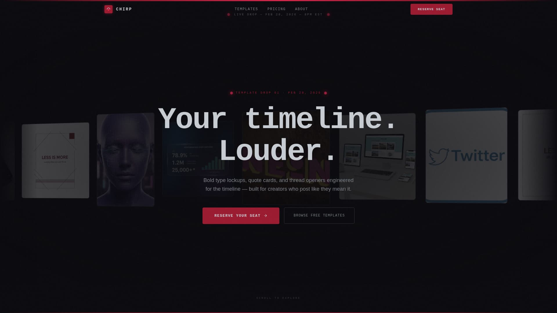 Chirp - Bold Twitter X Landing Page Template