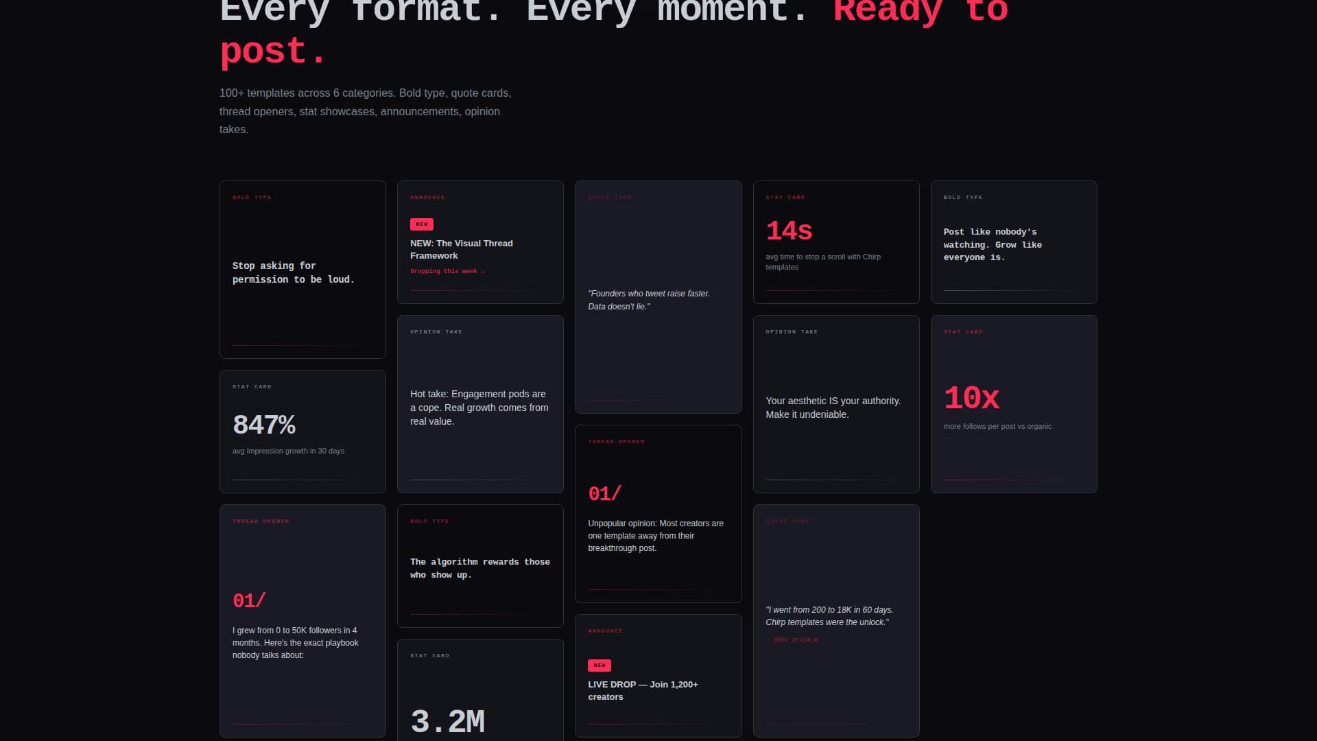 Chirp - Bold Twitter X Landing Page Template