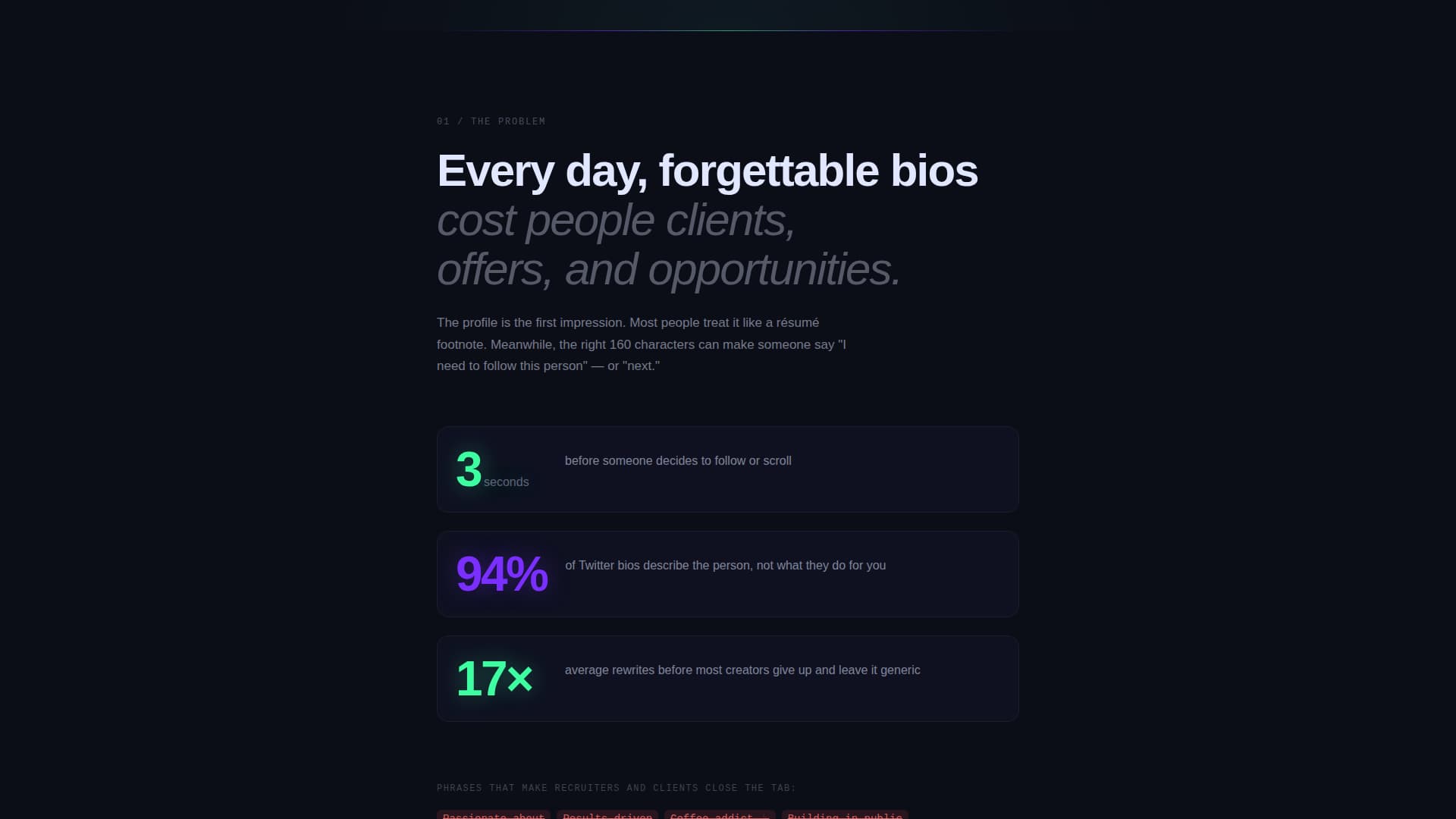 Spotlight - Magnetic Bio Landing Page Template
