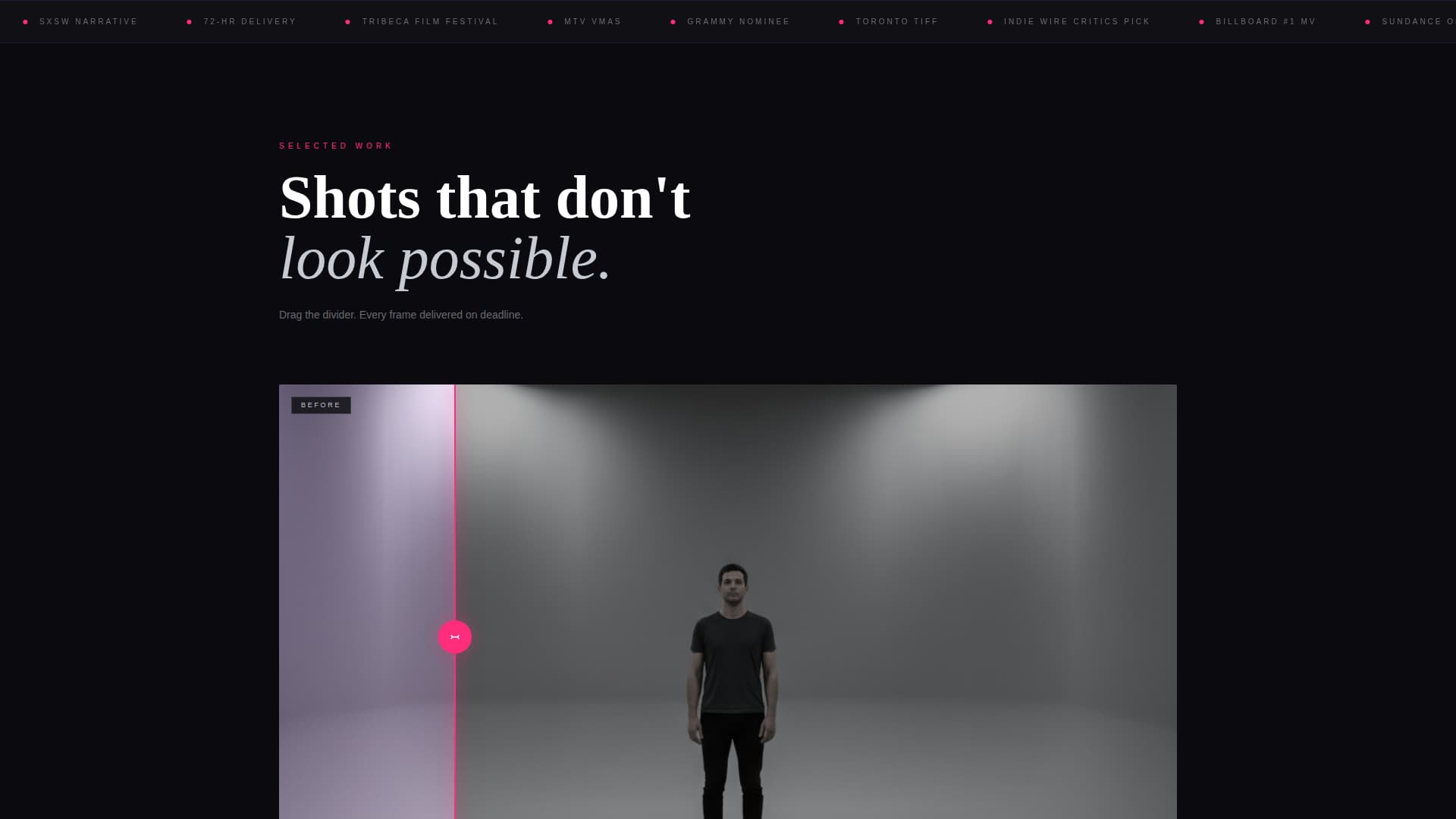 Render — Premium Visual Effects Landing Page Template