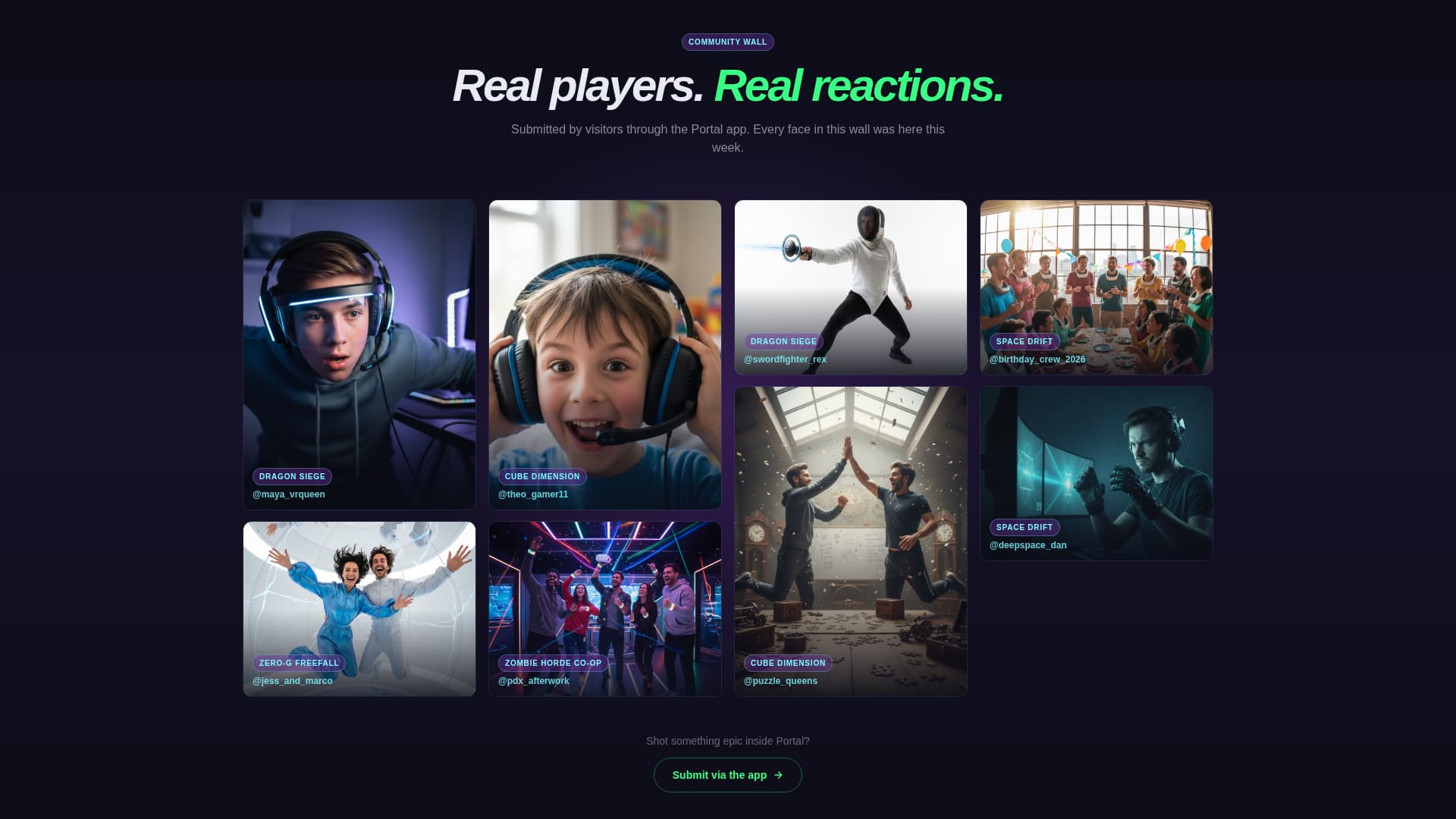 Portal - Immersive VR Entertainment Landing Page Template