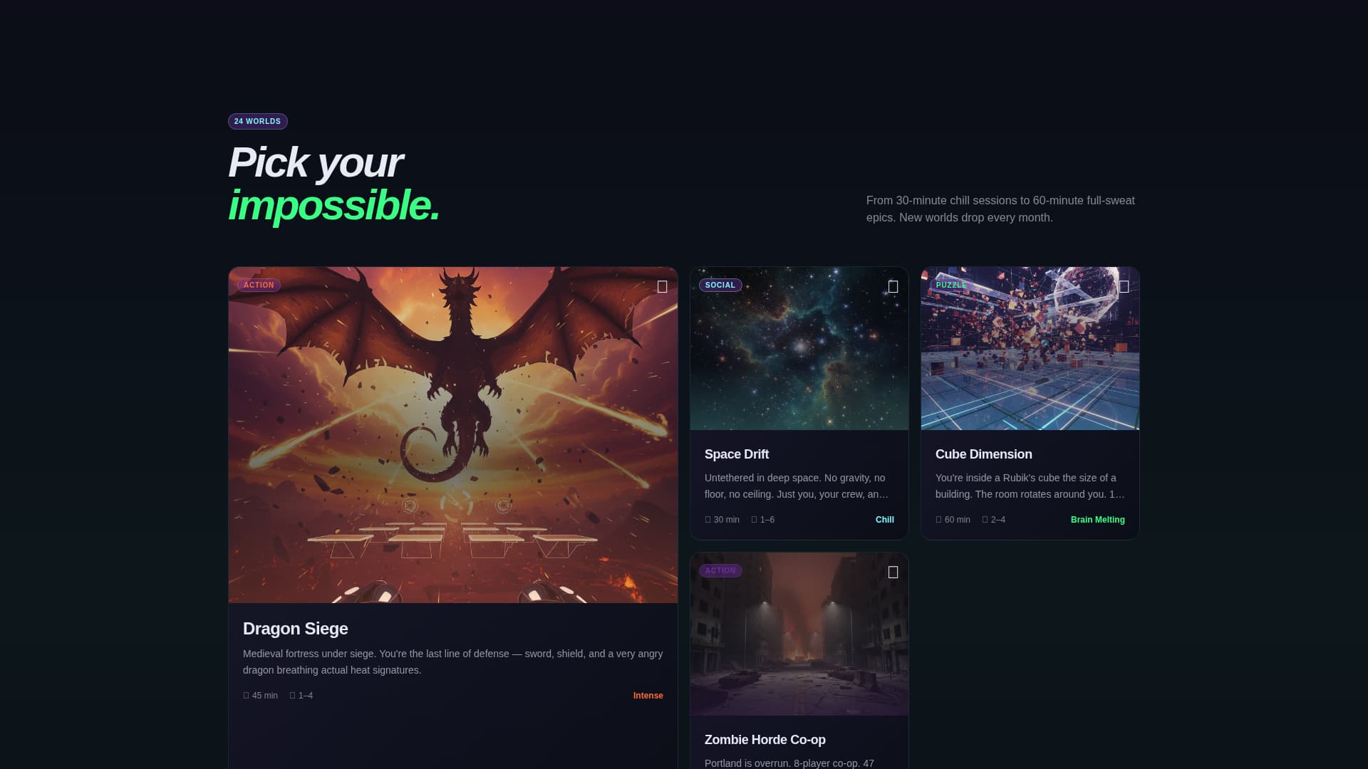 Portal - Immersive VR Entertainment Landing Page Template