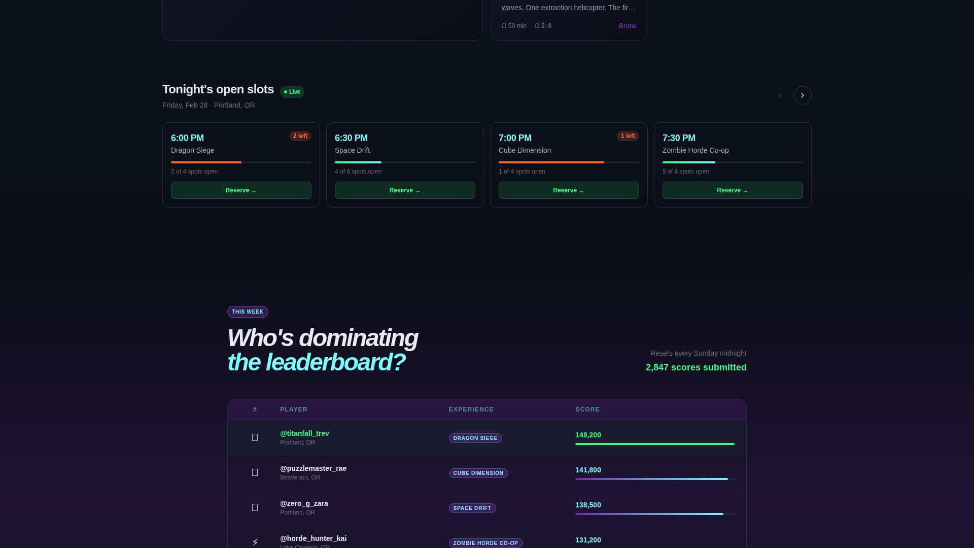 Portal - Immersive VR Entertainment Landing Page Template