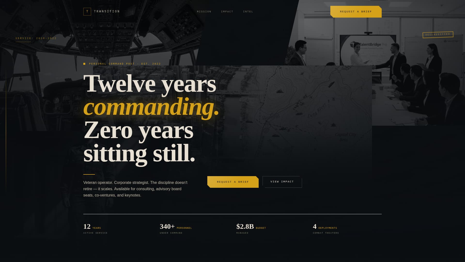 Transition - Battletested Leadership Landing Page Template