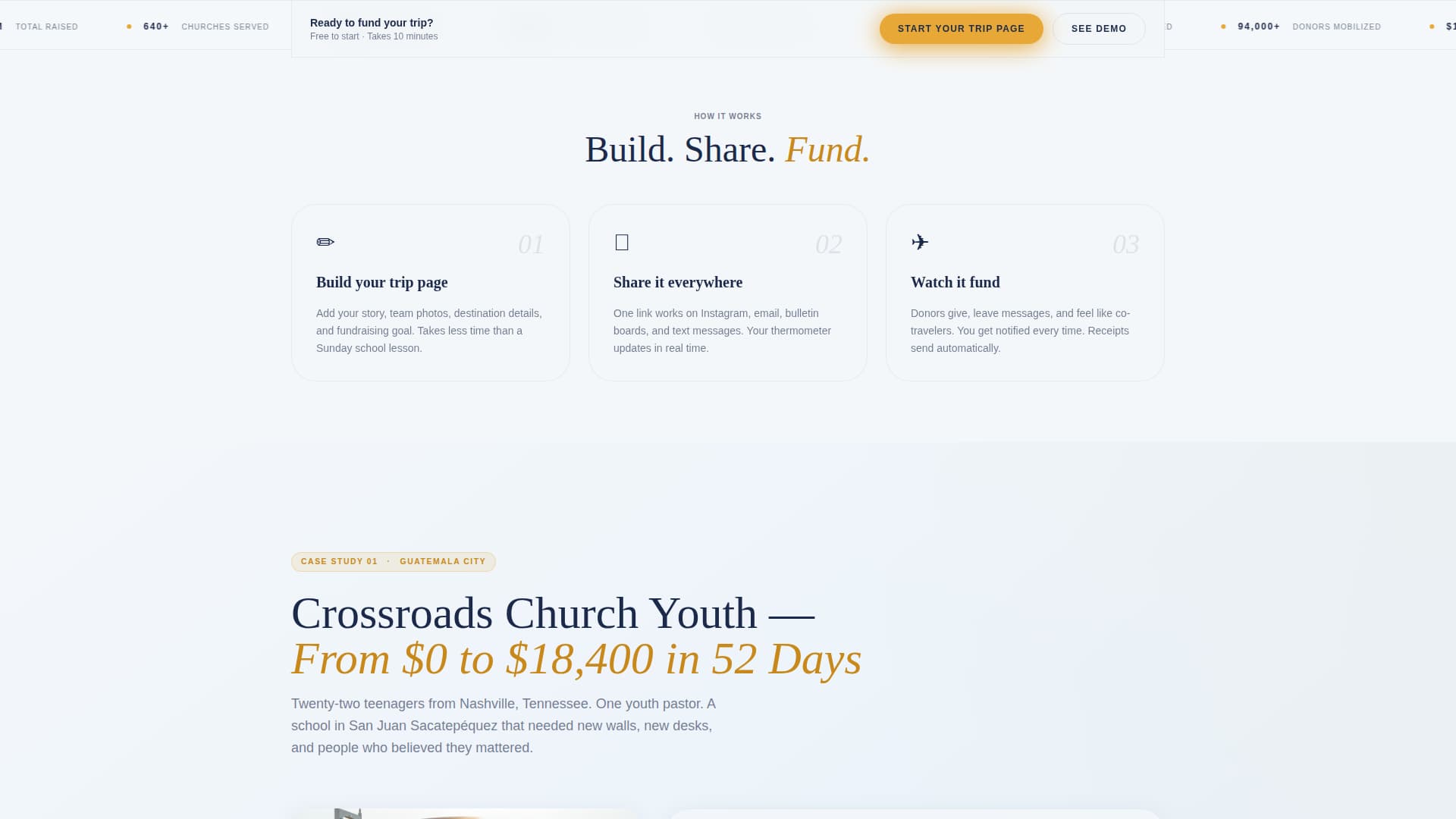 Tithe - Inspiring Missiontrip Landing Page Template