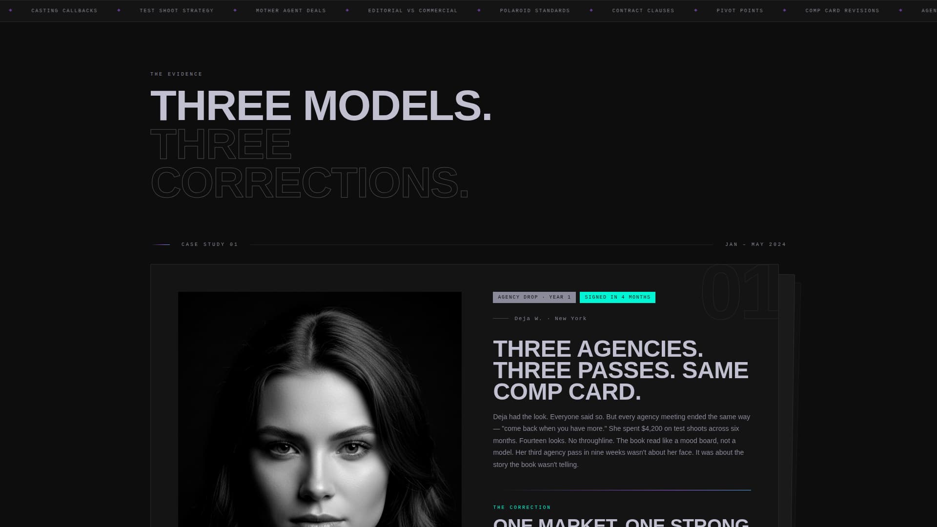 Model Profile Careers Website Template