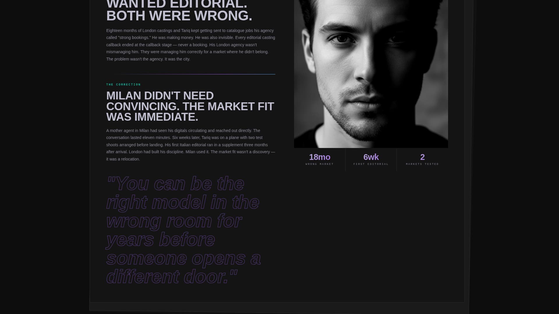 Model Profile Careers Website Template