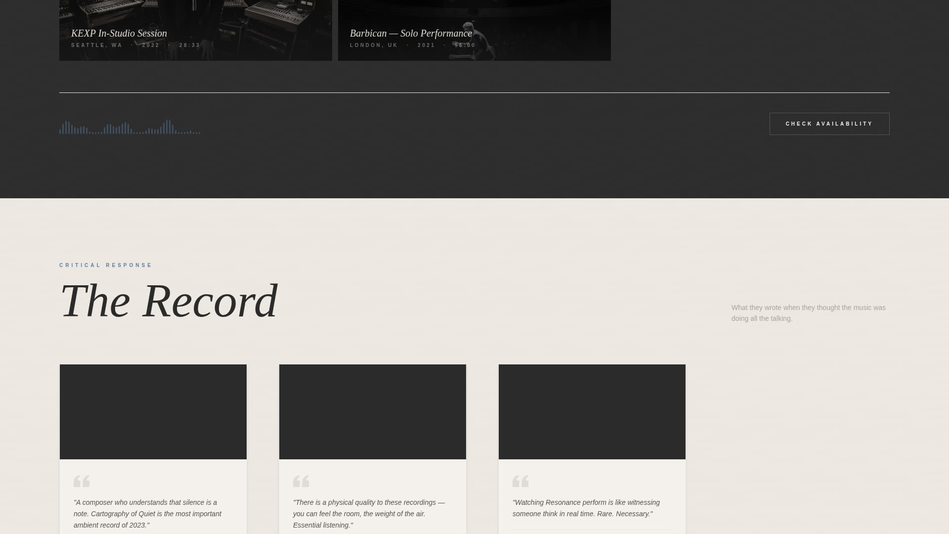 Resonance - Immersive Musician Landing Page Template