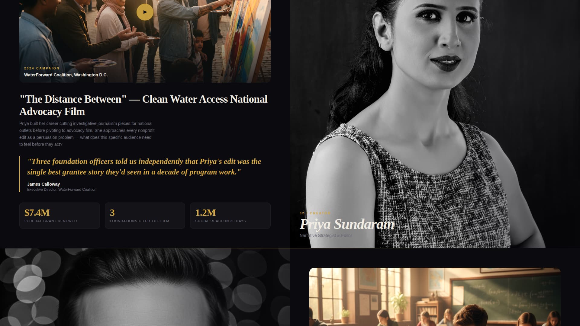 Nonprofit Marketing Agency Cinematic Landing Page Template