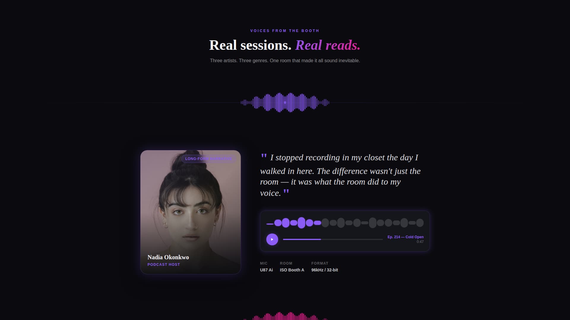 Booth - Electrifying Voiceover Landing Page Template
