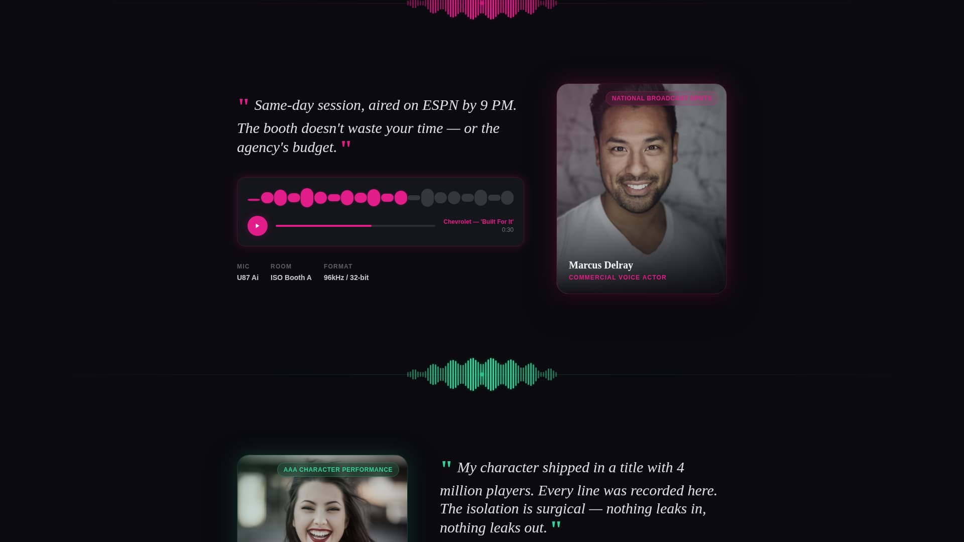 Booth - Electrifying Voiceover Landing Page Template