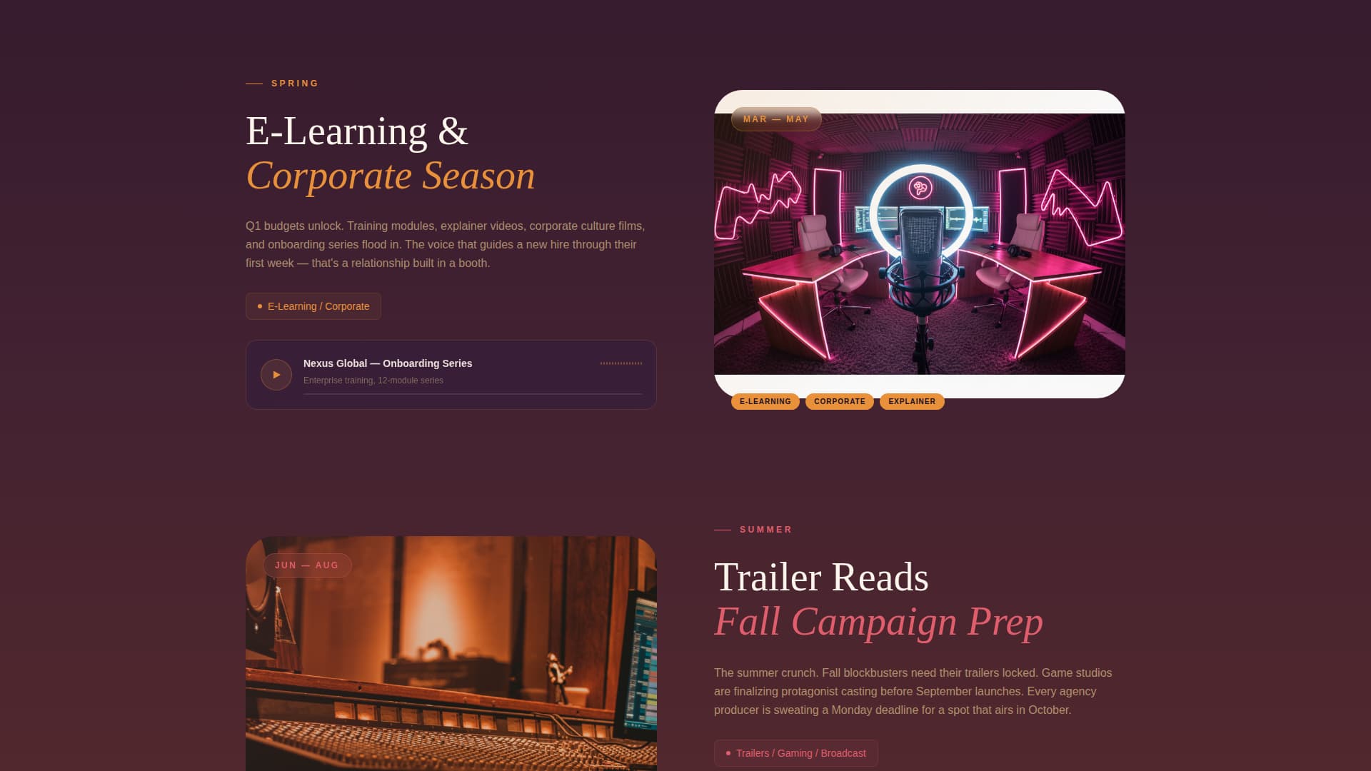 Booth - Immersive Voiceover Landing Page Template