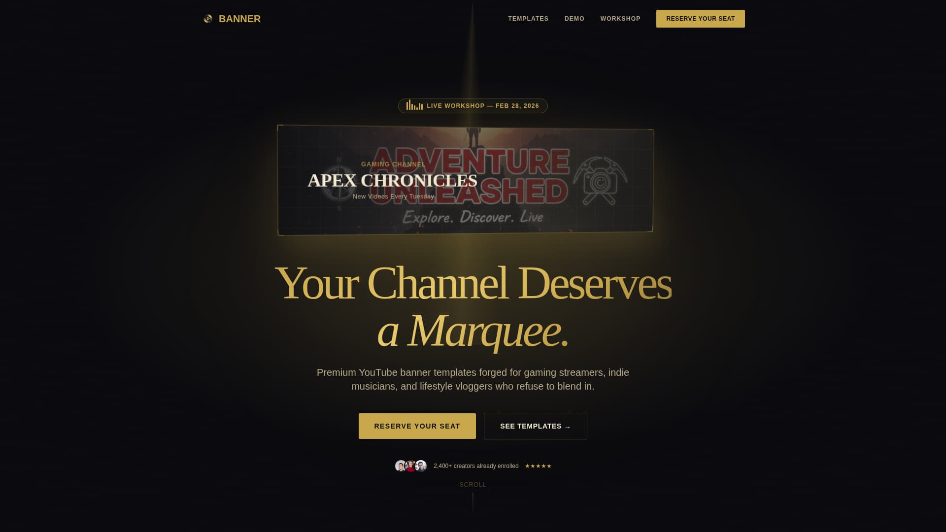 Banner - Bold YouTube Landing Page Template