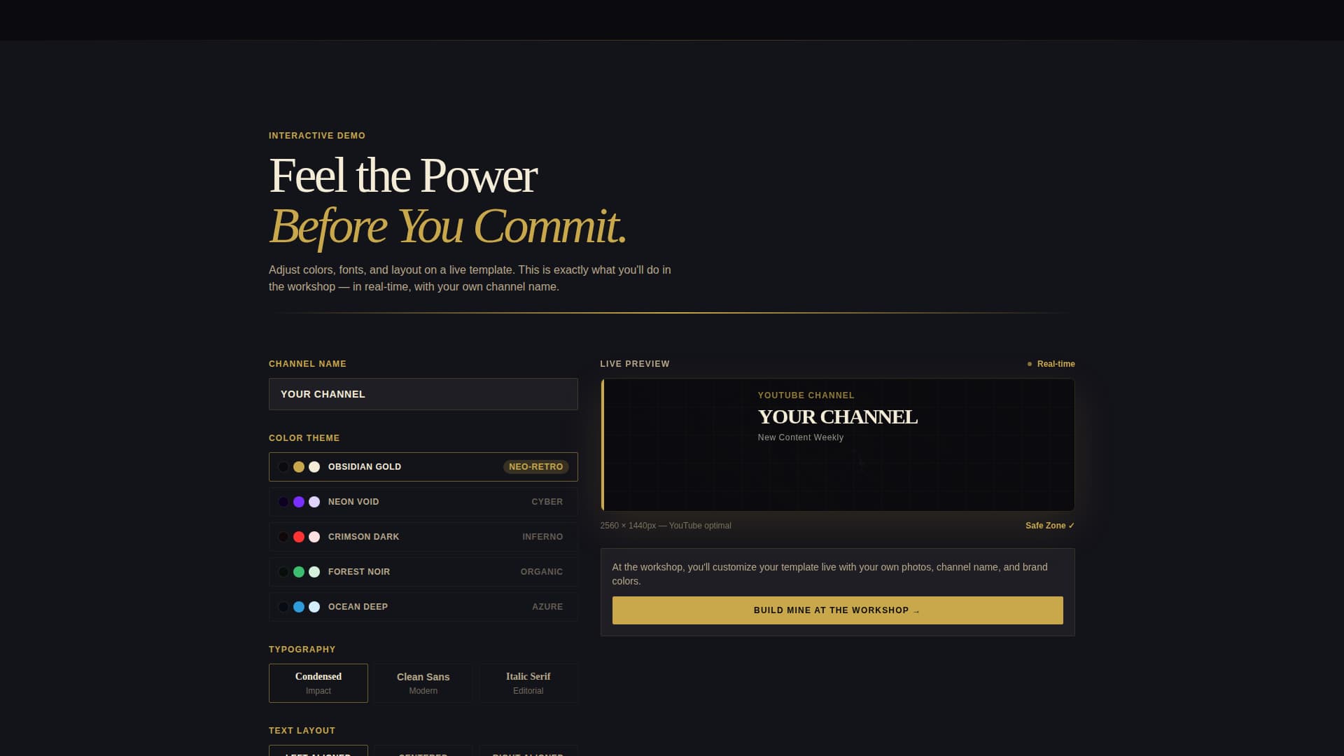 Banner - Bold YouTube Landing Page Template