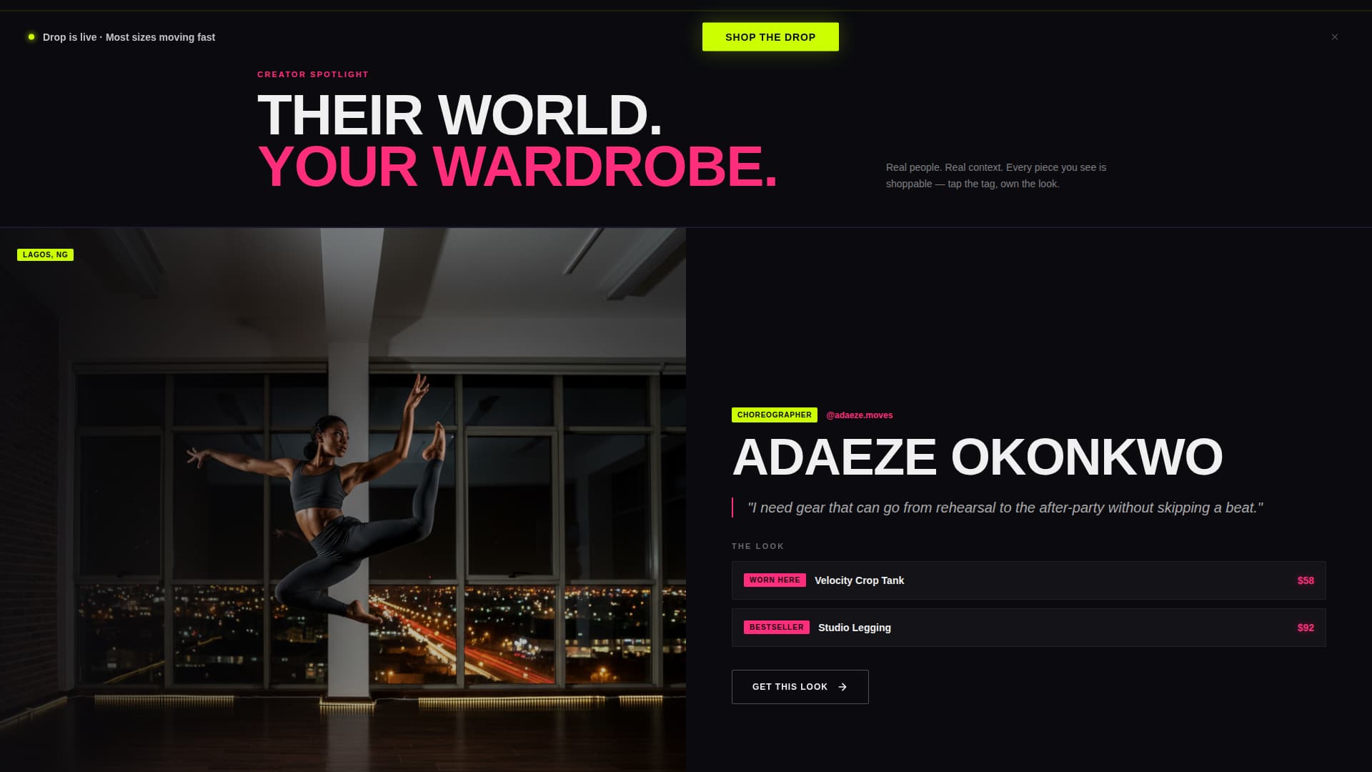 Stretch — Bold Activewear Lifestyle Landing Page Template
