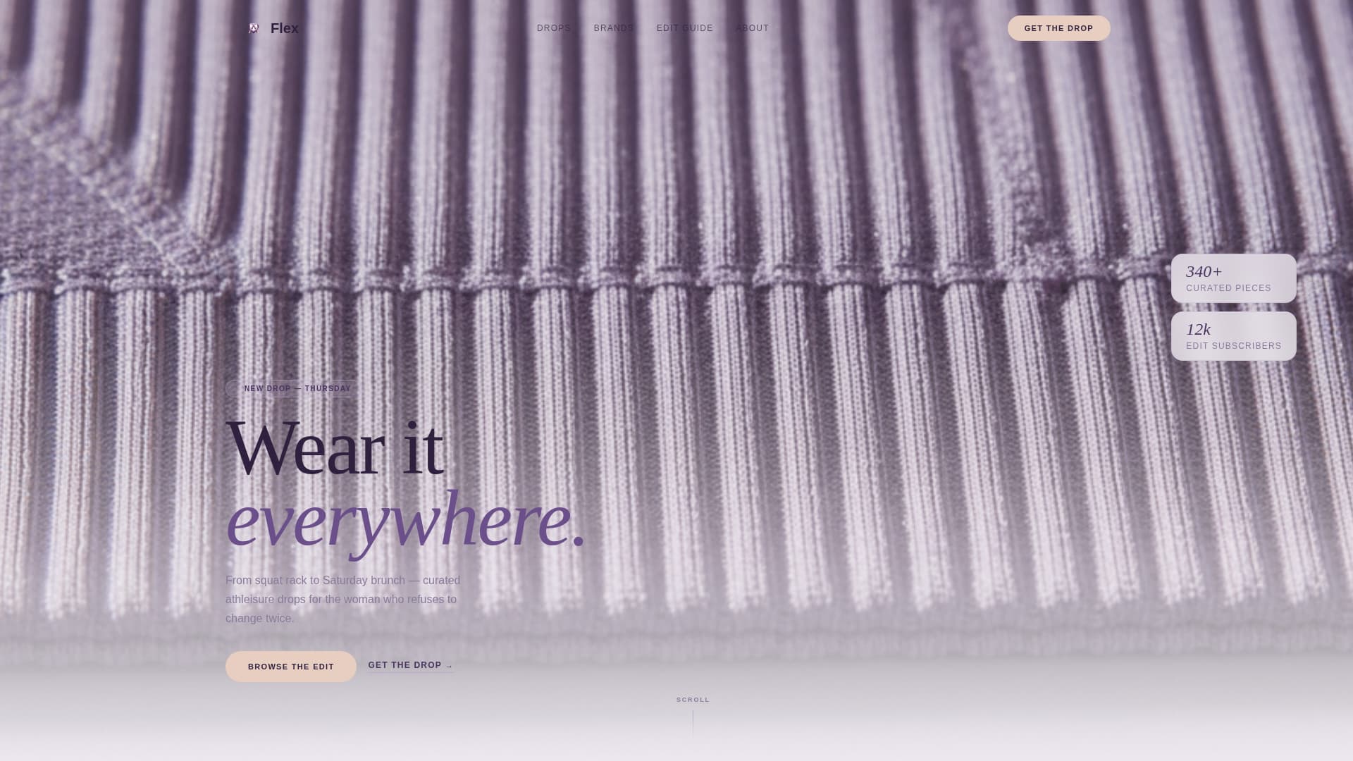 Flex - Immersive Athleisure Landing Page Template