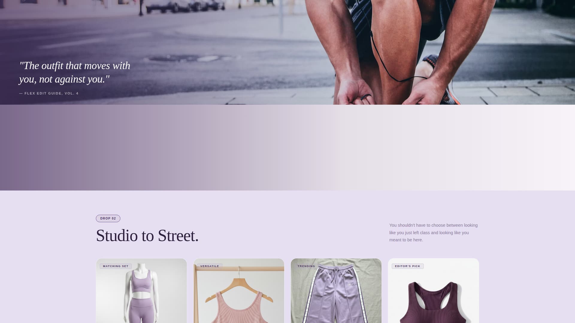 Flex - Immersive Athleisure Landing Page Template