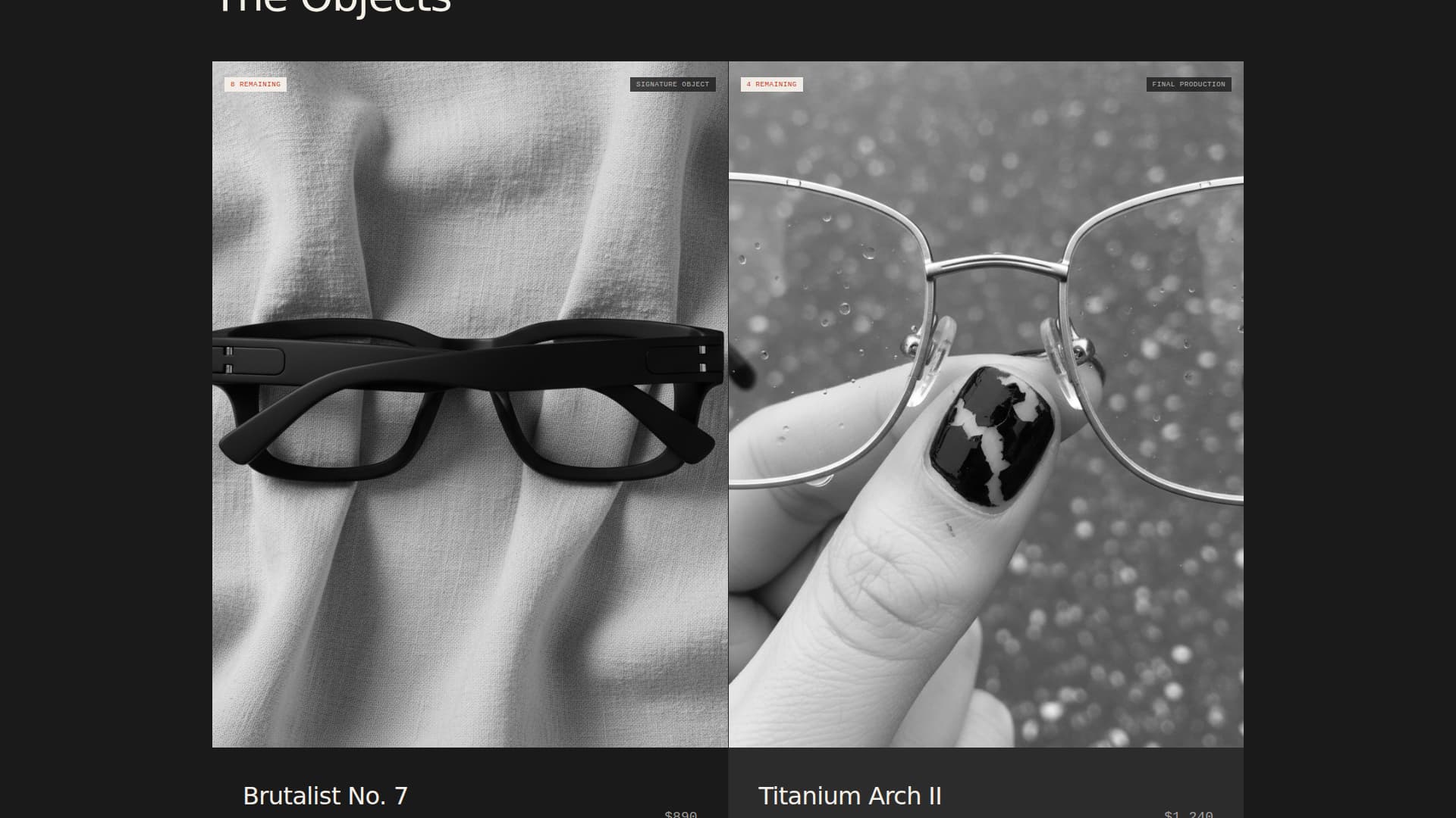 Frame - Avantgarde Eyewear Landing Page Template