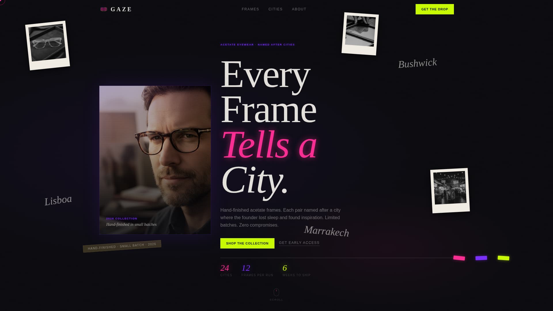 Gaze - Immersive Eyewear Landing Page Template