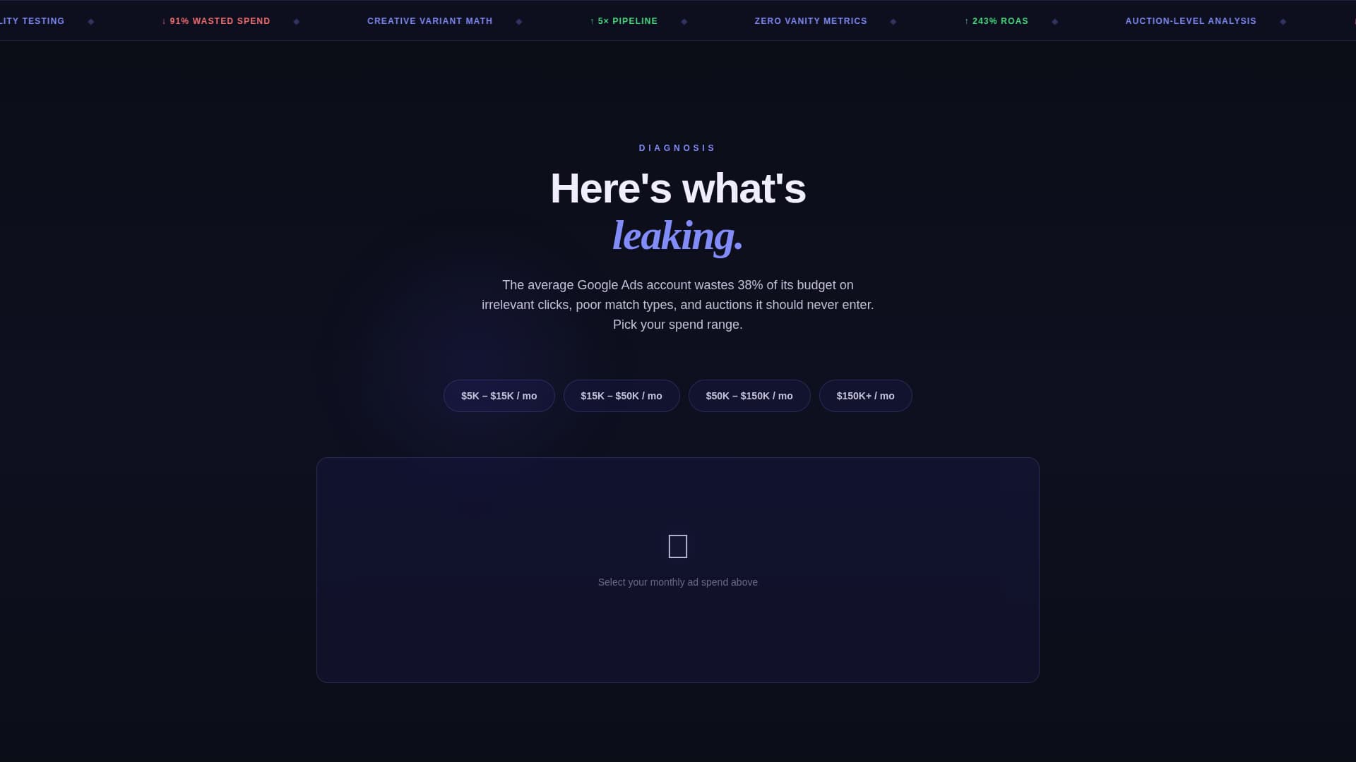 PPC & Paid Media Agency Budget ROI Website Template