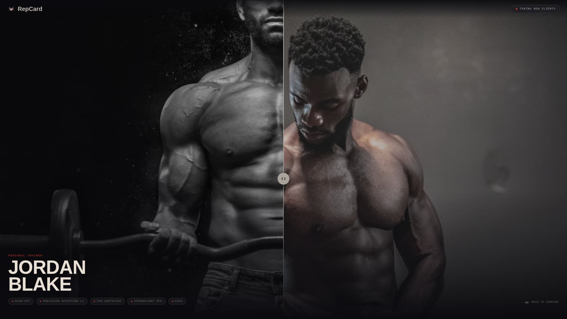 Personal Trainer Profile Professional Website Template