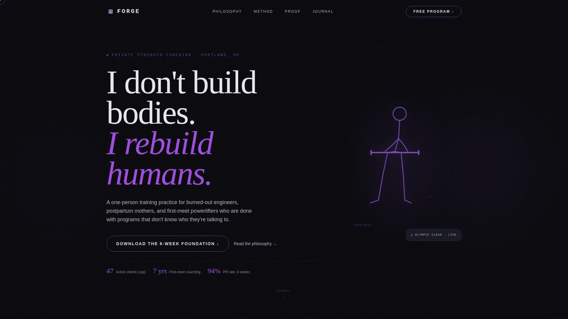 Personal Trainer Profile Advanced Professional Website Template