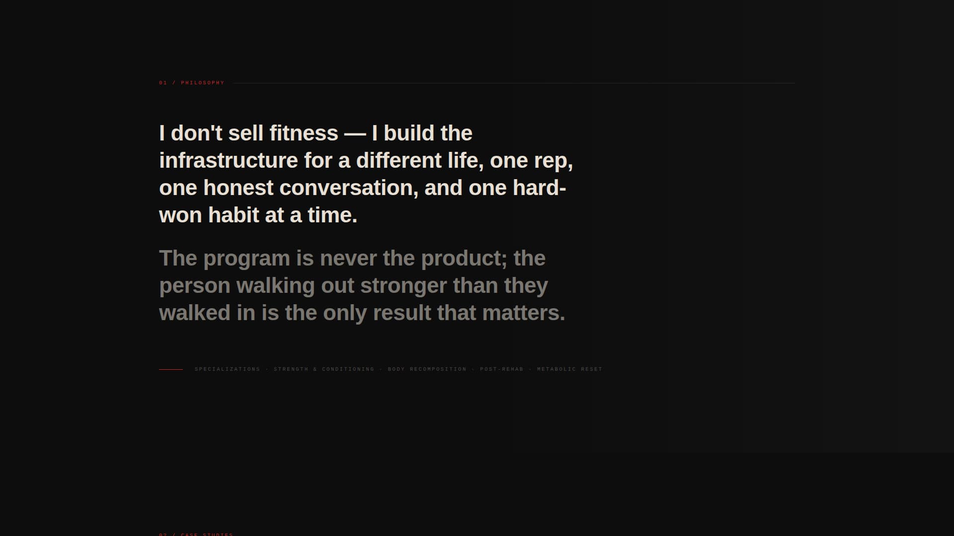 Personal Trainer Profile Careers Website Template