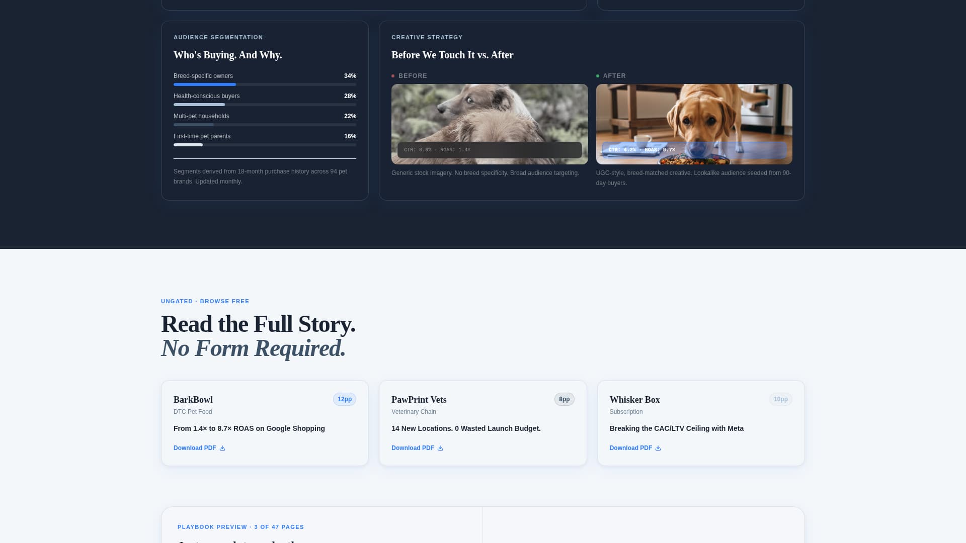 Pet Care Marketing & Agency Portfolio Website Template