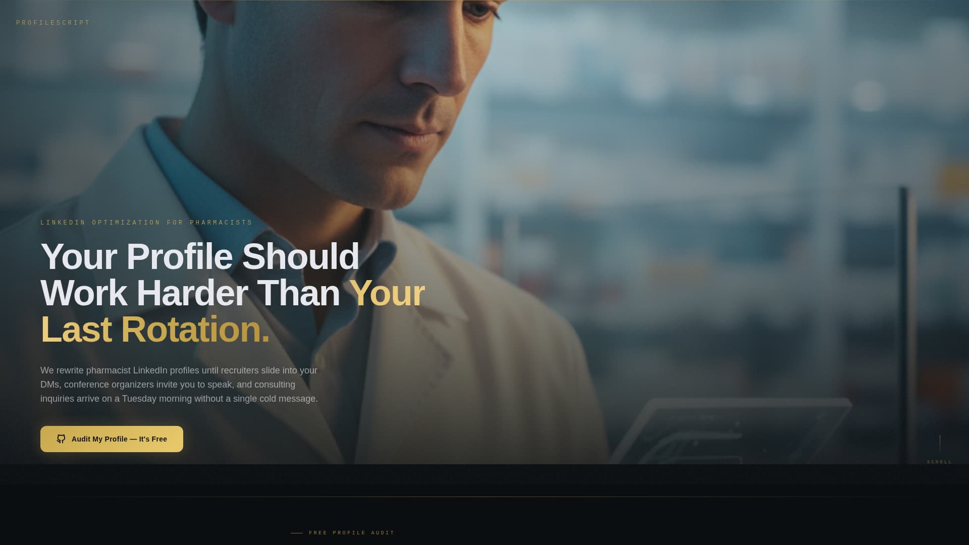 Profilescript - Powerful Pharmacist Landing Page Template