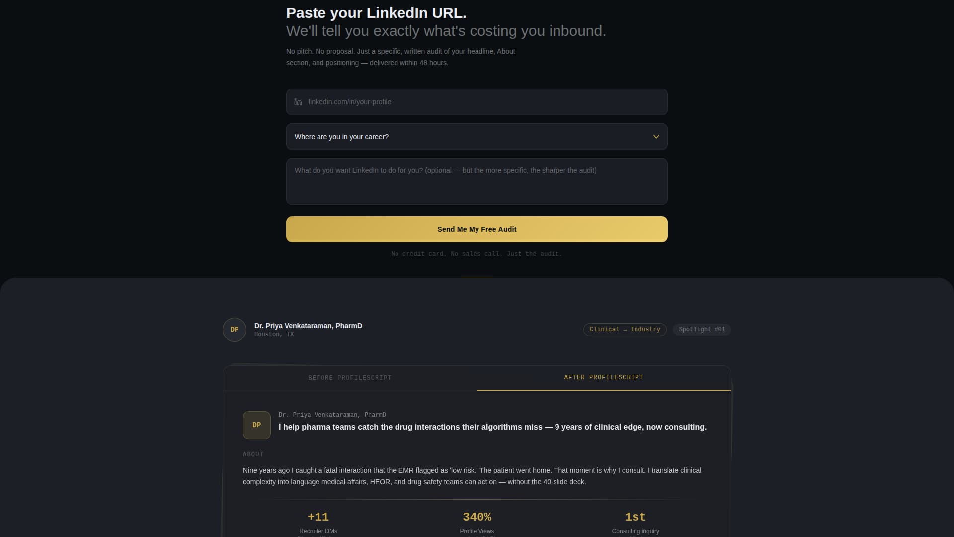 Profilescript - Powerful Pharmacist Landing Page Template