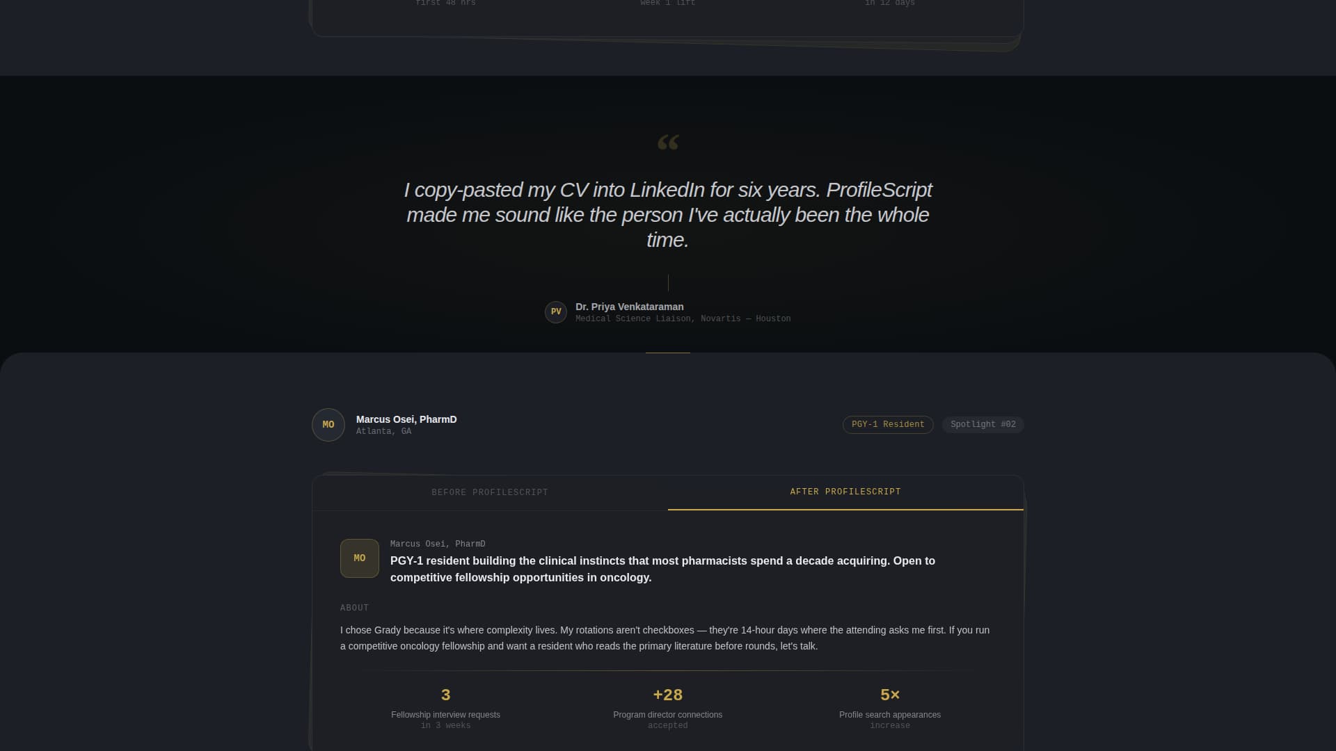 Profilescript - Powerful Pharmacist Landing Page Template