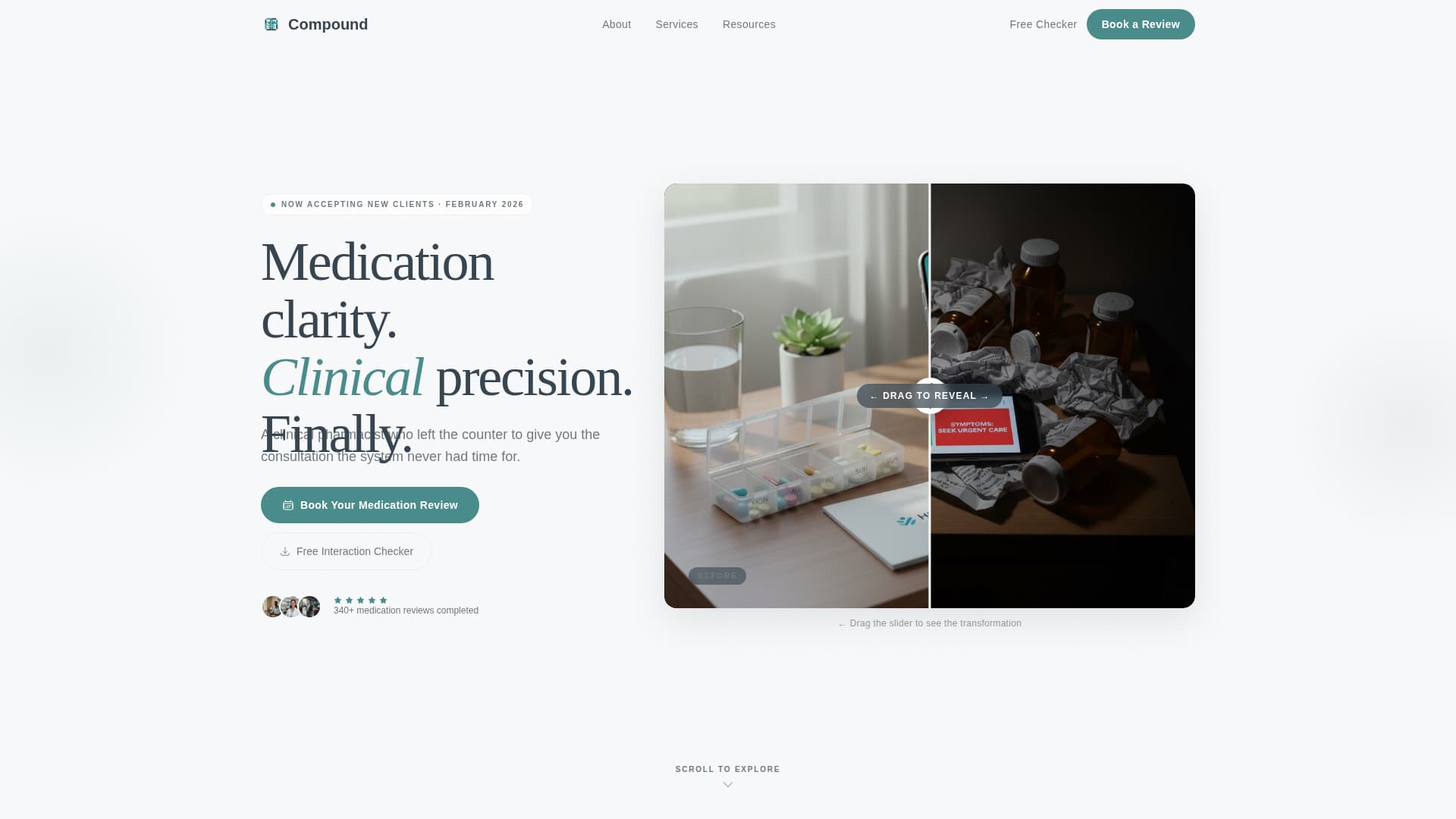 Pharmacist Profile Booking Website Template
