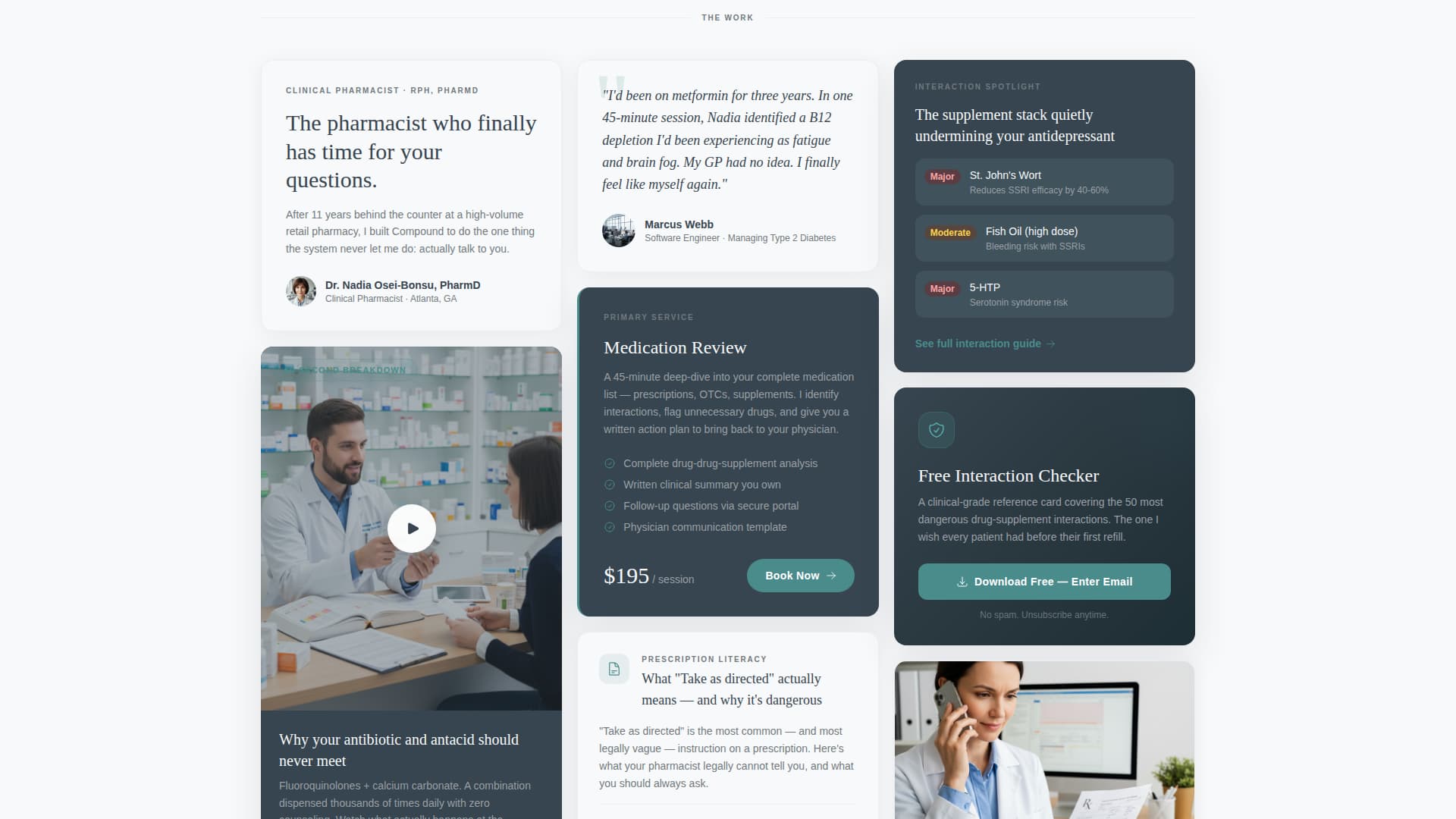Pharmacist Profile Booking Website Template
