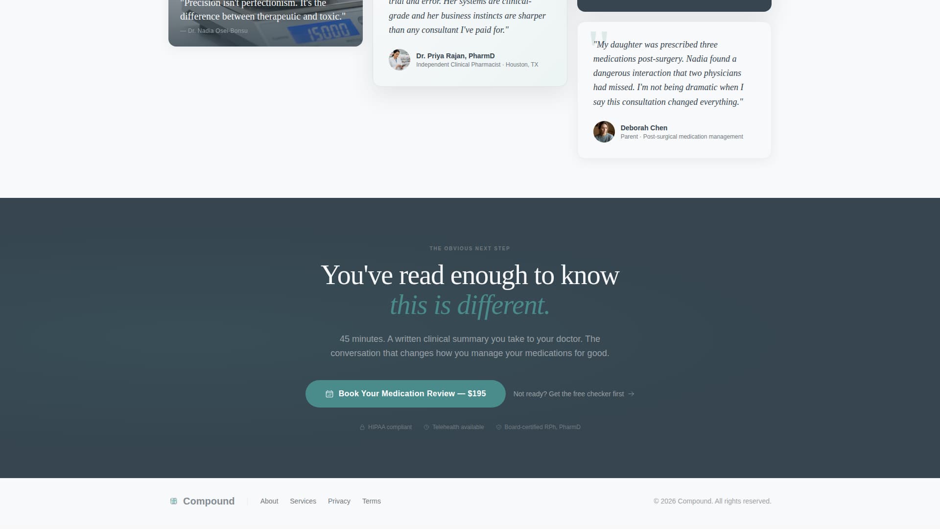 Pharmacist Profile Booking Website Template