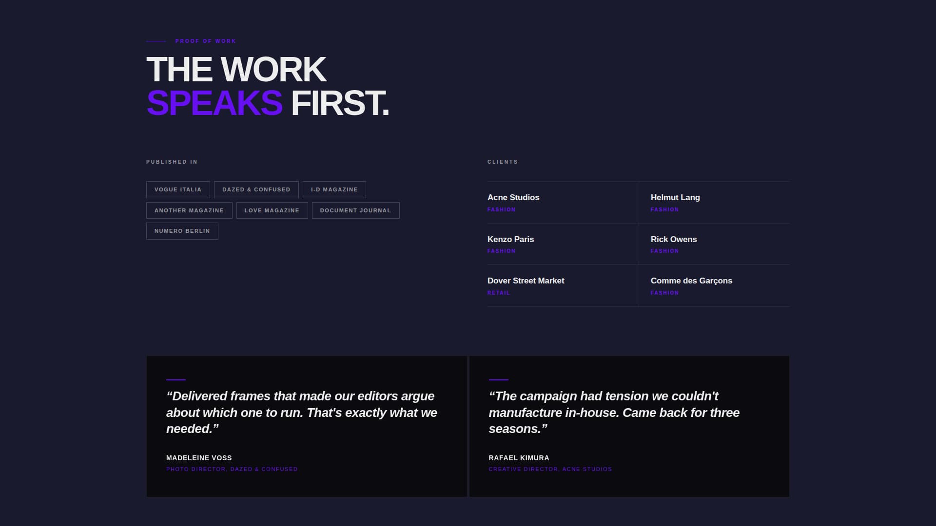 Photographer Portfolio Specialist Portfolio Website Template