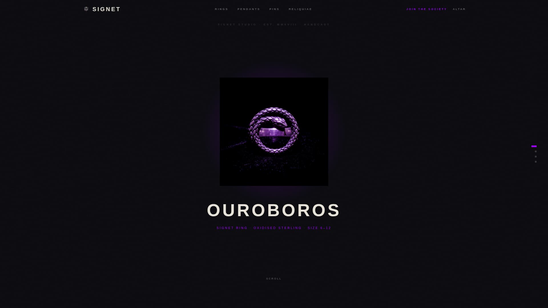 Signet - Brutalist Jewelry Landing Page Template