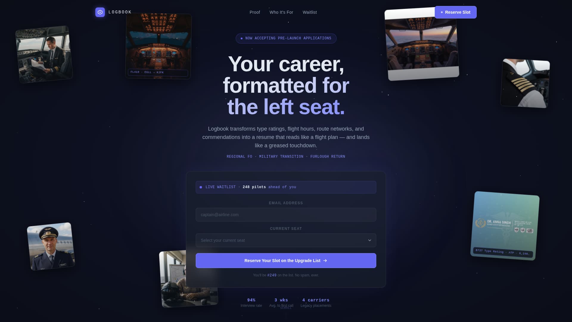 Logbook - Precision Pilot Landing Page Template