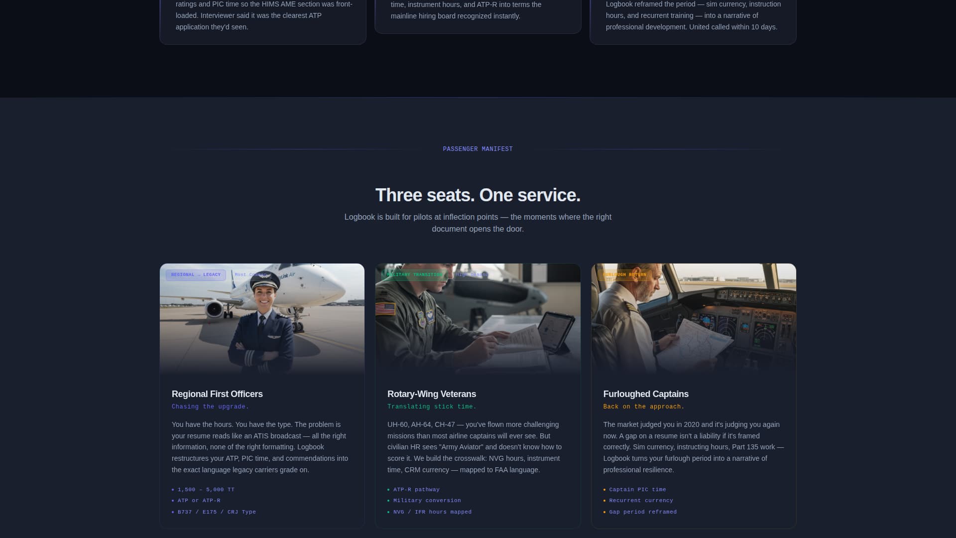 Logbook - Precision Pilot Landing Page Template